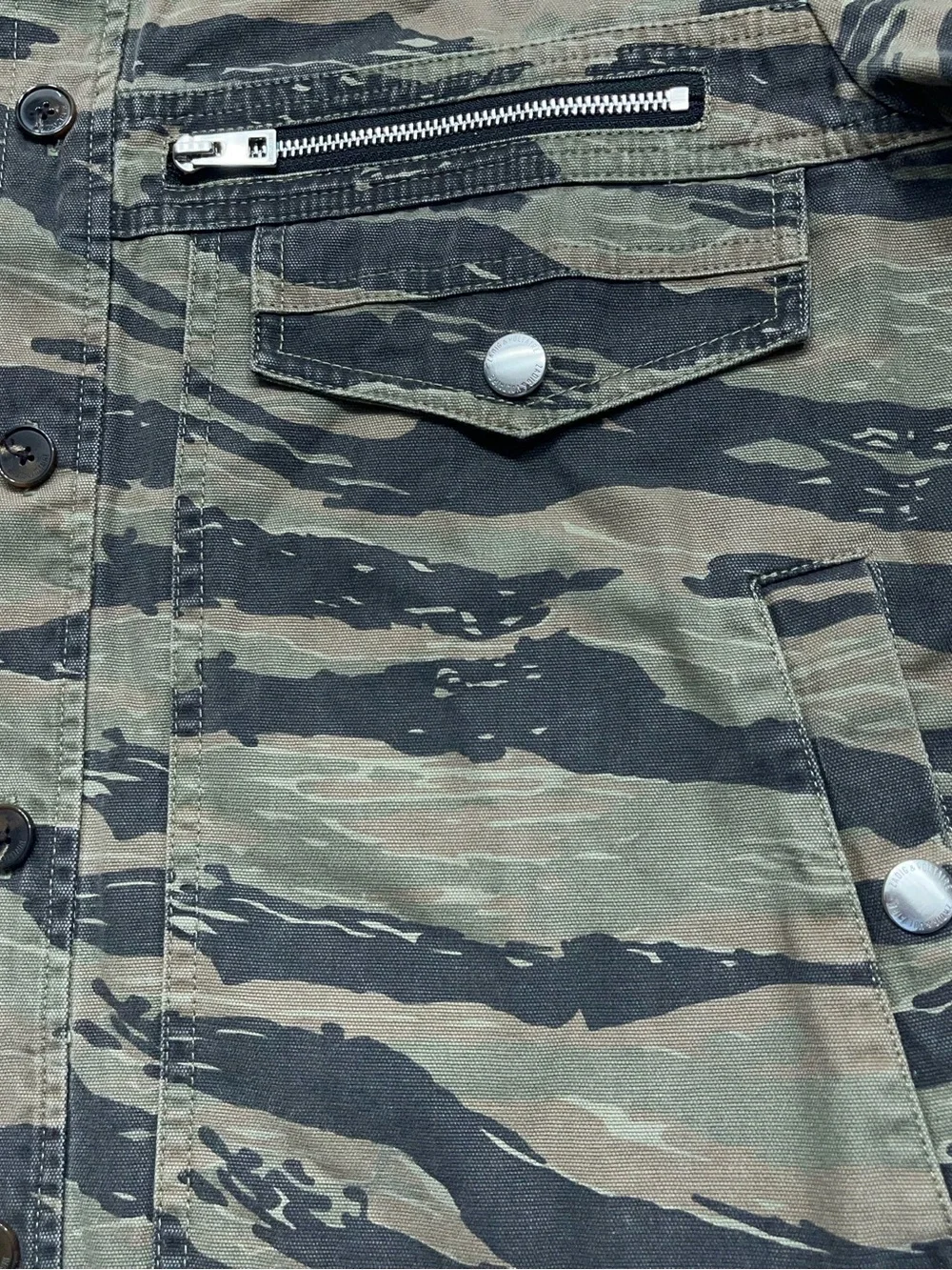 Zadig & Voltaire Paris Camo Jacket Mens Size Medium Button Up Canvas Troy Camou